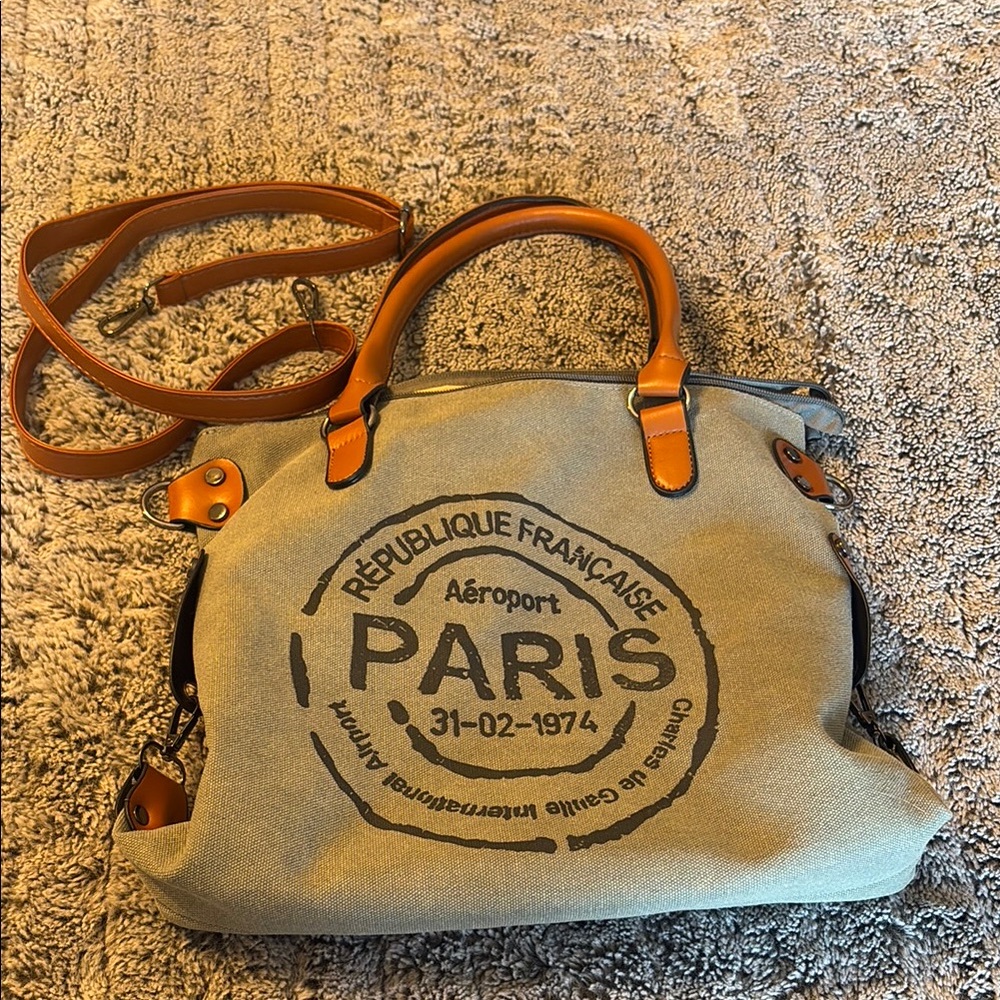 Stylish canvas Brown & Green Tote Bag
